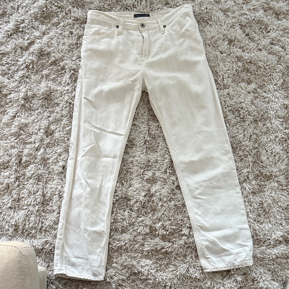 Ralph Lauren White Straight Leg Jeans